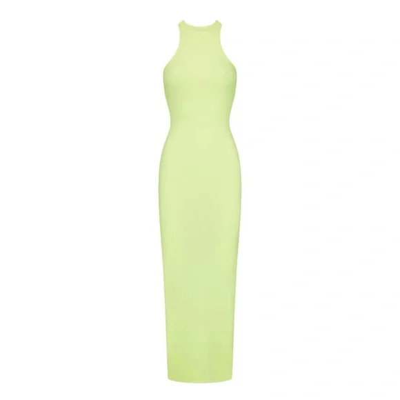 Skims Elegant Lime Green Sleeveless Dress - Picture 2 of 5